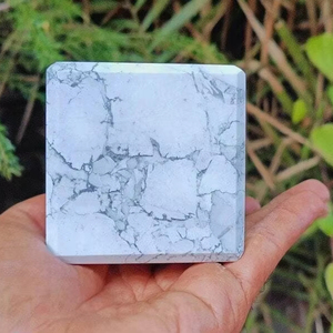 Howlite Stone Cube Agate Stone Craft Sculpture With Natural Swirls Designed For Artisan Decor Accent Pieces And Unique Energy - Product Image 1