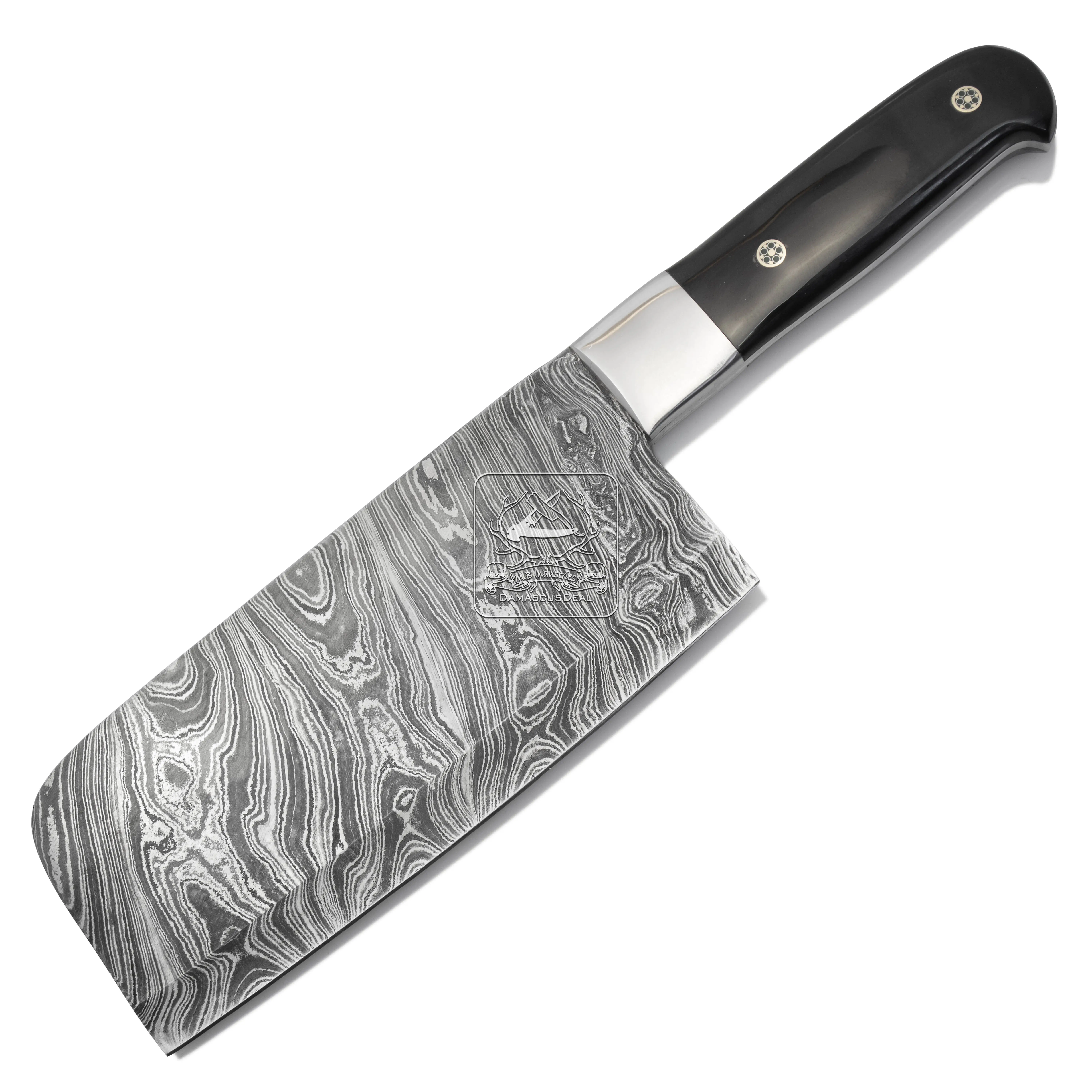 Vendita calda coltello da cucina in acciaio damasco stile giapponese DD-Kitchen-123 professionale affilato coltello da Chef con manico in corno di bufalo