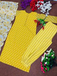 NEW DESIGNER PARTY WEAR YELLOW DIGITAL PRINT <b>TOP</b> WITH DUPATTA - Product Image 4