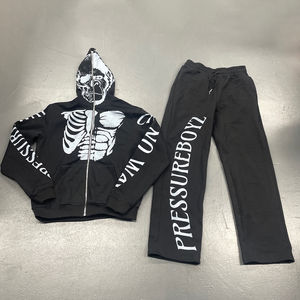 Survêtement en coton 100% personnalisé, deux pièces, sweat-shirt surdimensionné pour homme, molleton français, impression surdimensionnée, survêtement pour homme - Product Image 3