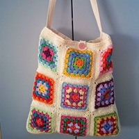 Fantaisie Style chaud à la main Floral tricot Crochet fil Net blanc marguerite fleur motif fourre-tout sac à main épaule sac de plage