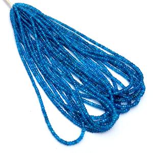 Cuentas Rondelle facetadas de apatita de neón Natural cuentas de piedras preciosas de apatita de calidad AAA para la fabricación de joyas al por mayor - Product Image 2