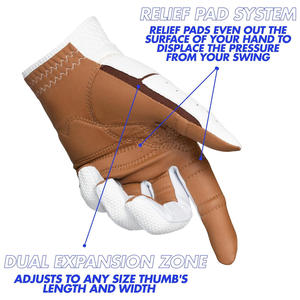 Gants de golf perforés personnalisés avec des options de marque d'étiquette de broderie d'impression de logo personnalisé en cuir Cabretta - Product Image 4