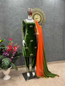 ชุดแต่งกายสำหรับงานปาร์ตี้จากนักออกแบบใหม่ดูพุ่นและเย็บขอบด้านบนผ้าวิสคอสหนาพร้อมแขนทำงาน5มม. - Product Image 2