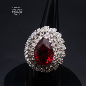 Anillo de joyería fina Anillos de banda de plata maciza Fabricación de circón azul Accesorios de joyería chapados en oro personalizados anillo Regalo de Navidad - Product Image 3