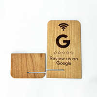 Support d'examen de carte de visite en bois NFC auto-programmable Communication RFID 13.56 MHz pour Google Reviews pour une utilisation professionnelle