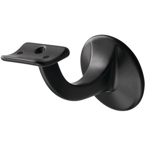 Aluminum Handrail <b>Bracket</b> <b>Black</b> Plastic-Coated 56mm Wall Plate Diameter Curved Support HERMETA - Product Image 1