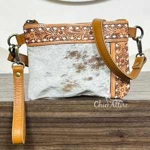 Bolsos de Mano Mini de Cuero Genuino con Herramientas de Alta Calidad, Venta al por Mayor de Fábrica 2025, Bolso de Mano con Cremallera y Correa para la Muñeca para Mujer - Product Image 1