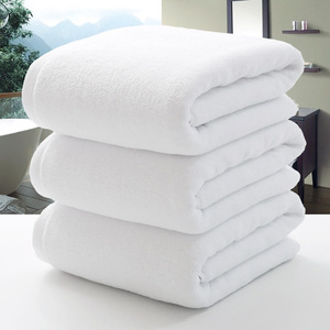Pakistan Fabrication Ensemble de serviettes en coton durable Logo personnalisé Taille blanc uni Serviettes de bain d'hôtel à usage multiple - Product Image 3