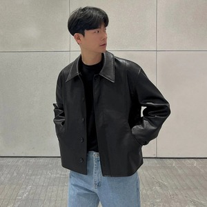 เสื้อโค้ทผ้าแคนวาสแบบสั้นสำหรับผู้ชาย, เสื้อแจ็คเก็ตแฟชั่นสไตล์เกาหลีปกระดับไฮเอนด์สำหรับฤดูหนาว - Product Image 4