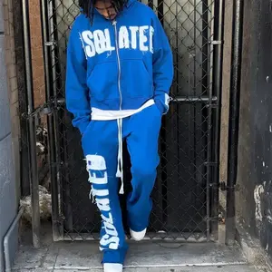 Sudadera Unisex Estilo Y2K, 100% Algodón, Conjuntos Deportivos, Bordado Personalizado, Parche Desgastado, Cintura Alta, Reversible, Lavado Ácido - Product Image 3