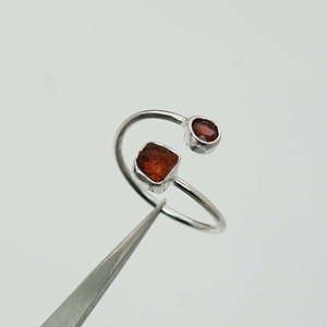 925 Plata de ley sólida mes de julio piedra natal cornalina áspera con ajuste de bisel anillo ajustable de múltiples piedras preciosas - Product Image 4