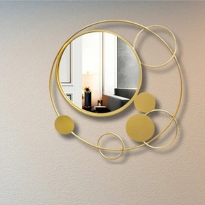 Espejo de Pared Moderno de Estilo Lujoso, Nuevo y en Oferta, para Decoración de Hoteles y Restaurantes, con Acabado Dorado y Marco Redondo - Product Image 3