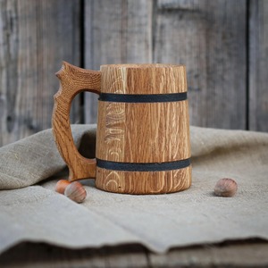 แก้วไม้ตกแต่งด้วยมือดีไซน์ดอกไม้แกะสลักและเคลือบเงาสำหรับเครื่องดื่มร้อนและเย็น - Product Image 3