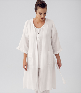 Bata de dormir personalizada Conjunto de pijamas de 3 piezas Ropa de salón Ropa de noche de media manga Ropa de dormir de mujer Muselina Ropa de Casa Correa de espagueti Negro - Product Image 4