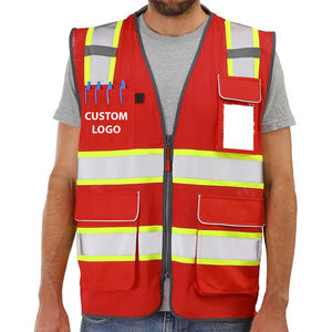 Chaleco de seguridad de construcción de diseño moderno 2026, chaleco de trabajo de seguridad reflectante de alta visibilidad personalizado para hombres con múltiples bolsillos - Product Image 3