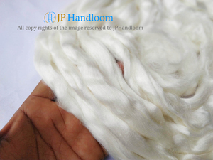 Tops de fibra de seda Eri blancos sin teñir naturales de la mejor calidad Premium para girar - Product Image 4