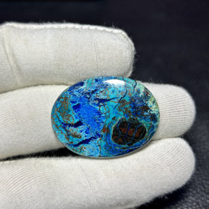 Shattuckite ธรรมชาติอัญมณี Cabochon หลวมสวยงามอินเทรนด์ทำหิน OEM เป็นมิตรส่งออกคุณภาพ - Product Image 1
