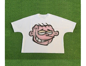 Diseño personalizado Drop Shoulder Screen Print gráfico de moda de peso pesado de algodón de gran tamaño recortado Boxy camiseta de los hombres - Product Image 1