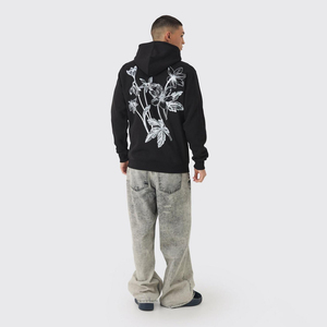 Sweat à capuche en molleton imprimé à motifs solides de haute qualité avec col à capuche, en coton mélangé pour l'hiver, fabriqué au Pakistan - Product Image 4