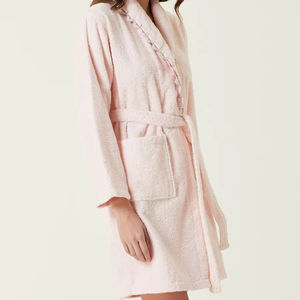 สวมใส่ผ้าฝ้าย 100% เสื้อคลุมเทอร์รี่ผู้หญิงผ้าฝ้าย 100% เสื้อคลุมอาบน้ําสตรีคุณภาพสูงแห้งเร็วศูนย์บิดเสื้อคลุมอาบน้ําผ้าฝ้ายไมโคร - Product Image 1