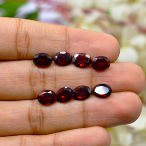 Granate rojo natural 9X7 MM Oval facetado calibrado granate rojo piedra de corte ovalado piedra preciosa suelta para la fabricación de joyas piedra natal de enero - Product Image 5