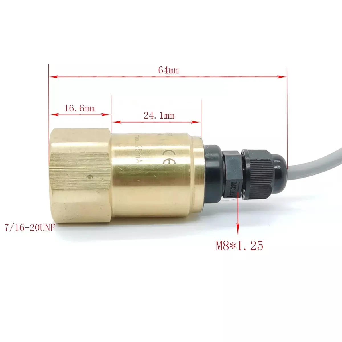 Transductor de presión de refrigerante pequeño XDB307-1 ~ 100 bar 4-20mA Gland cable directo Sistema HVAC Sensor transmisor de presión