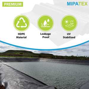แผ่นใยสังเคราะห์ HDPE สีดำ หนาพิเศษ ยี่ห้อ Mipatex สำหรับบ่อปลา สวนหลังบ้าน น้ำตก บ่อเลี้ยงปลา ผ้าปูบ่อ - Product Image 4
