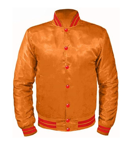 Custom Logo Baseball Varsity Jacket Breathable Chenille Patch Plus Size Waterproof Satin <b>Fabric</b> Winter Jacket For Men - Product Image 1