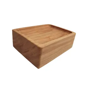 wholesale custom printed double layers nature leaf bamboo olive wood soap holder bathroom soap dish for bathroom