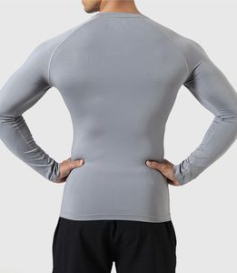 เสื้อยืดกีฬารัดกล้ามเนื้อแขนสั้นคอตั้งแห้งเร็วสำหรับผู้ชายเสื้อฟิตเนสเล่นยิมฟุตบอล - Product Image 4