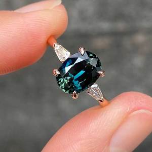 สายคาดแต่งงานของผู้หญิงควอตซ์สีฟ้าแข็ง925เงินสเตอริงเรียบง่ายชุบโรสโกลด์ทรงรีดีไซน์ตัดสำหรับปาร์ตี้โดยตรง - Product Image 5