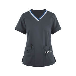 Camisetas Médicas Personalizadas con Cuello en V para Mujer, Transpirables, Ajustadas, con Logotipo Bordado, Diamantes, Multicolores - Product Image 1