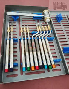 Fine Stainless Steel Dental Implant Sinus Lift Osteotomes Kit Straight off Set <b>Ball</b> Mead Mallet Cassette Surgical Instruments - Product Image 5