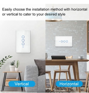 USEU 2 Gang WiFi écran en verre trempé panneau tactile lumière commande vocale télécommande <span class=keywords><strong>TUYA</strong></span> sans fil mur Wifi interrupteur d'éclairage intelligent - Product Image 6