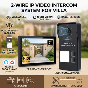 Sistema <span class=keywords><strong>de</strong></span> Videoportero IP Inteligente Hiwink Tuya <span class=keywords><strong>de</strong></span> 2 Cables, Videoportero WiFi <span class=keywords><strong>de</strong></span> 2K y 7 Pulgadas con Reconocimiento Facial para Viviendas - Product Image 6