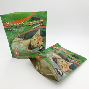 Emballage pour nourriture pour chats, sachet refermable mat debout avec encoche de déchirure et fenêtre - Taille personnalisée OEM, fabricant vietnamien - Product Image 1