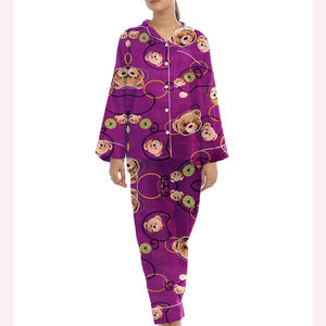 Cómodo traje de pijama de noche para mujer, algodón suave elegante de dos piezas de ropa de dormir, pijamas elegantes, suministro al por mayor - Product Image 3