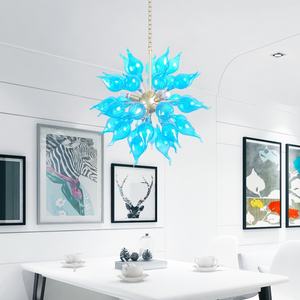 Белая сферическая люстра Sputnik-ручной выдувной стеклянный цветочный бутон для столовой/спальни/лестницы" - Product Image 4