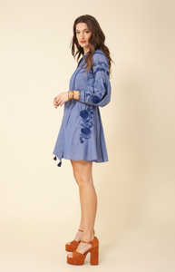 Hermosa mujer caliente sexy ropa mujer o-cuello Vestido corto mano bloque impreso 100% algodón ropa de fiesta mini vestido precio al por mayor - Product Image 2