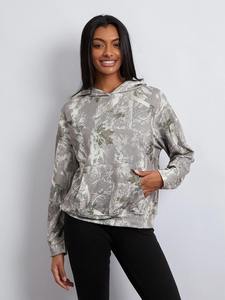 Haute qualité surdimensionné femmes hiver Streetwear à capuche goutte-épaule pull polaire acide lavé avant imprimé - Product Image 4