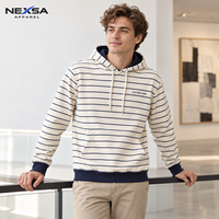 Sweat à capuche rayé moderne pour homme OEM, personnalisable avec logo, vente en gros, marque privée, vêtements décontractés pour le style urbain quotidien