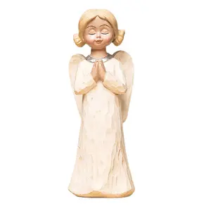 Sculptures d'ange gardien-Ange du souvenir Figure peinte à la main-Figurine de prière d'ange de guérison