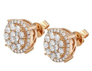 Joyería fina Plata de ley Pendientes de tuerca chapados en oro rosa Moissanite Diamond Hip Hop Pendientes para mujeres Nuevo diseño - Product Image 2