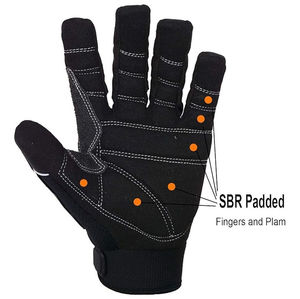 Guantes de Seguridad de Contraste de Color Blanco, Negro y Marrón, Precio de Fábrica, Diseño Superior, Material de Cuero, Guantes de Impacto - Product Image 2