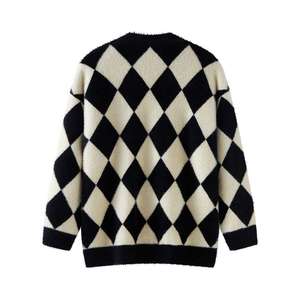 Suéteres Personalizados con Logotipo OEM y ODM para Hombre, Suéter de Punto Jacquard de Manga Larga, Suéter de Punto de Algodón de Diseño, Cárdigan de Invierno para Hombre - Product Image 6