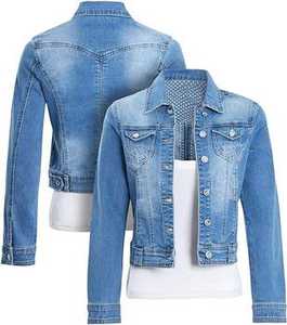 Veste femme tendance veste en jean marque personnalisée disponible en gros fabricant coupe élégante en vrac prêt stock prix d'usine - Product Image 3