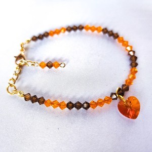 Cleveland Browns Crystal Heart <b>Bracelet</b> <b>Charm</b> <b>Bracelet</b> <b>For</b> Women Football Fan Jewelry Gift Sports Team Accessory - Product Image 5