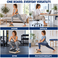 Planche inclinée réglable en bois de 4,5 lb pour la maison, la gym, le Pilates, les jambes et le fitness – Portable et antidérapante pour l'échauffement, la récupération et l'entraînement