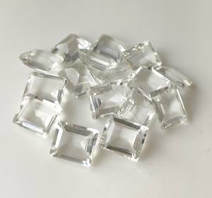 Natural Crystal <b>Clear</b> Quartz Octagon <b>Rose</b> Cut Flat Back Loose Gemstones 3x5mm-20x30mm Jewelry Making Wholesale Price - Product Image 1